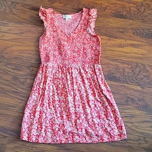 Red floral dress